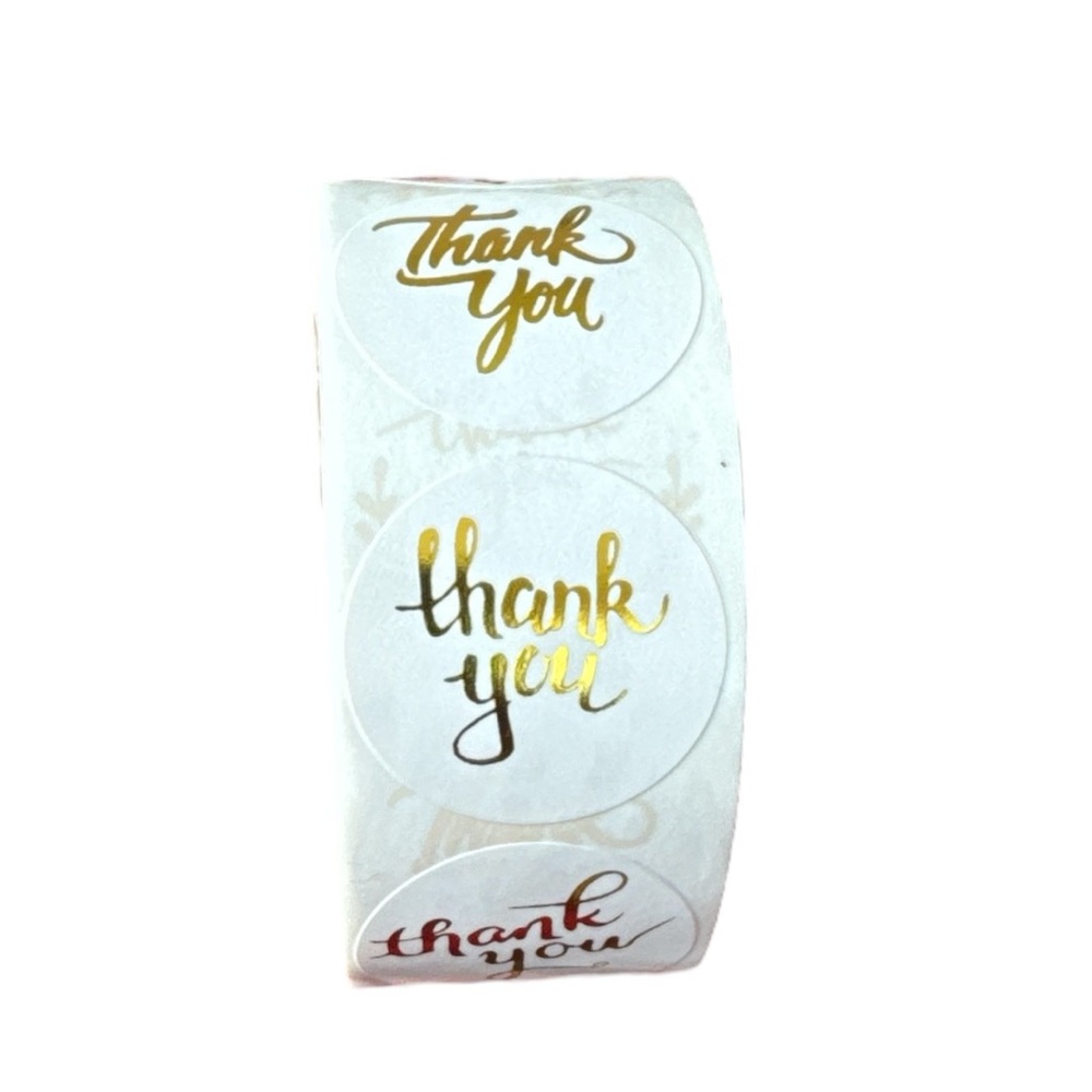 thank you stickers Gold (variety pack) 1in round | shipping supplies - Picture 5 of 9